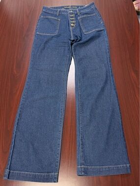 Michael Kors Dark Blue Wide-Leg Jeans